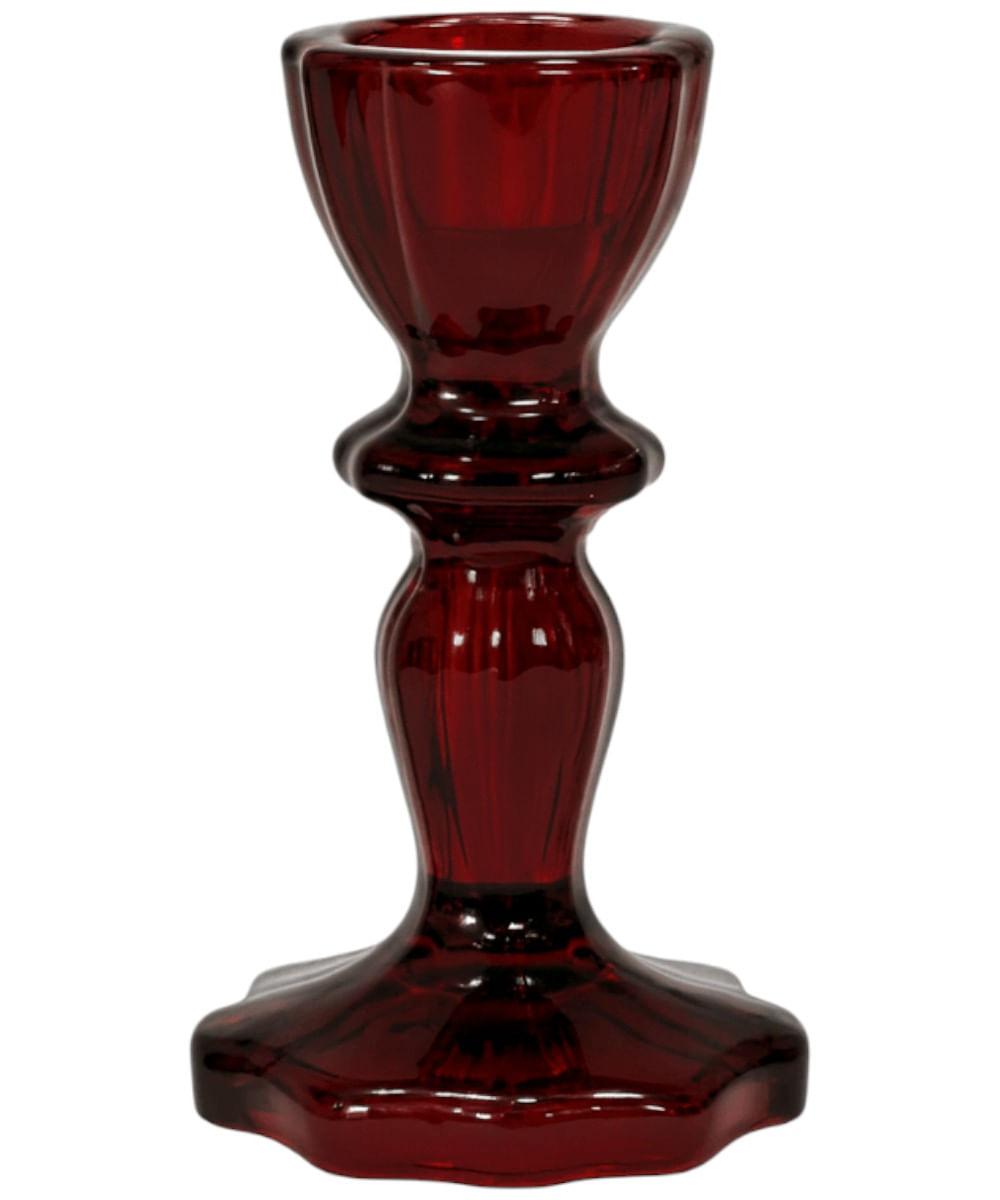 Portavelas decorativo rojo 7 x 11 cm